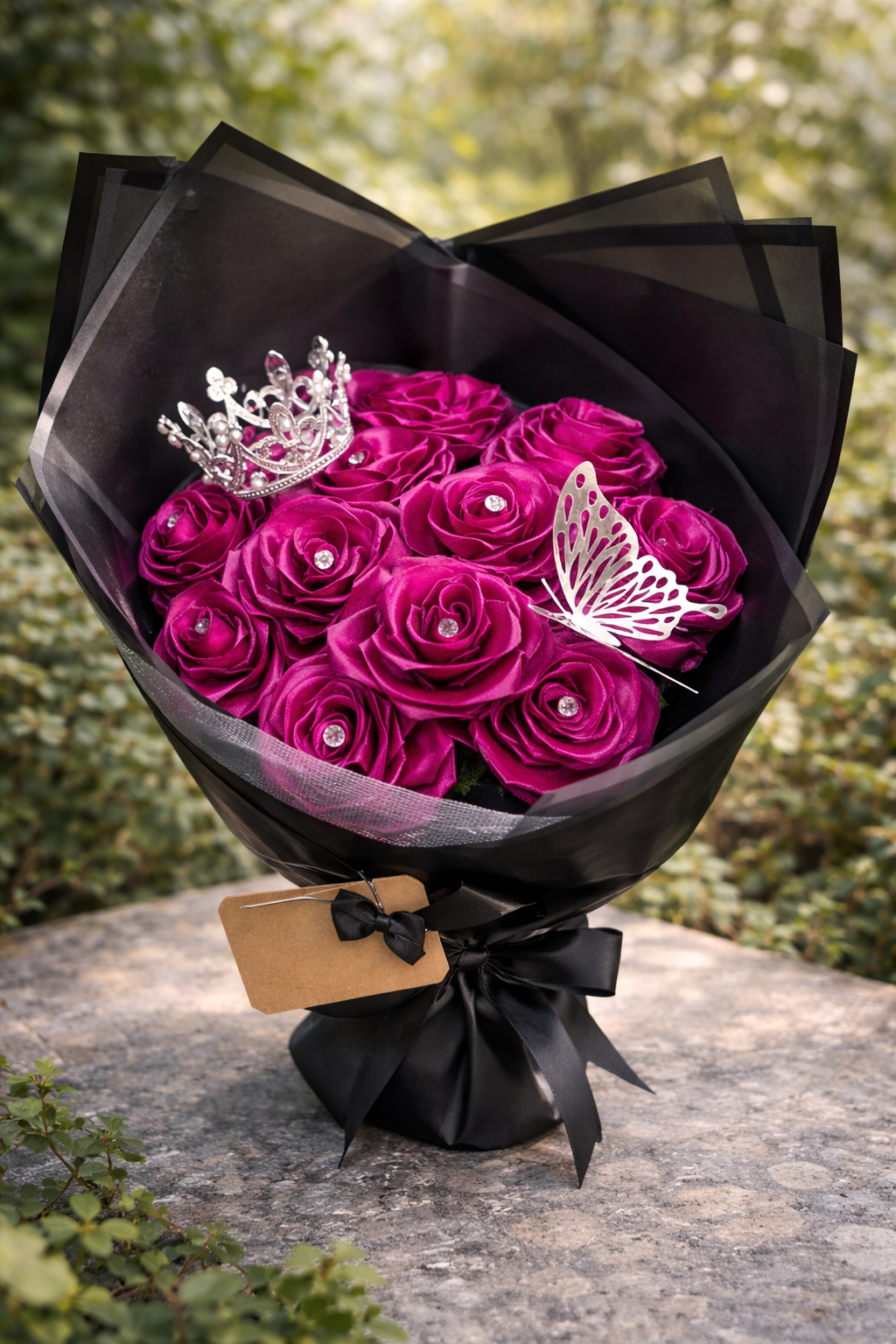 Ramo Elegance – Rosas Fucsia con Estilo Premium